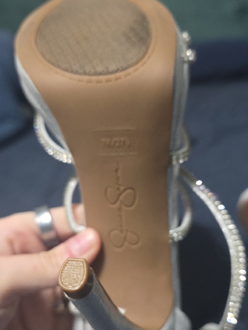 Jessica Simpson Silver Crystal Wrap Heels - Picture 7 of 13